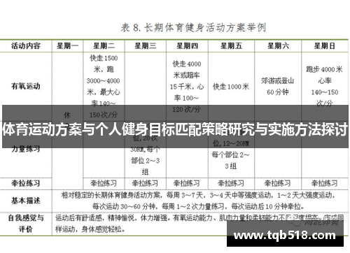 体育运动方案与个人健身目标匹配策略研究与实施方法探讨